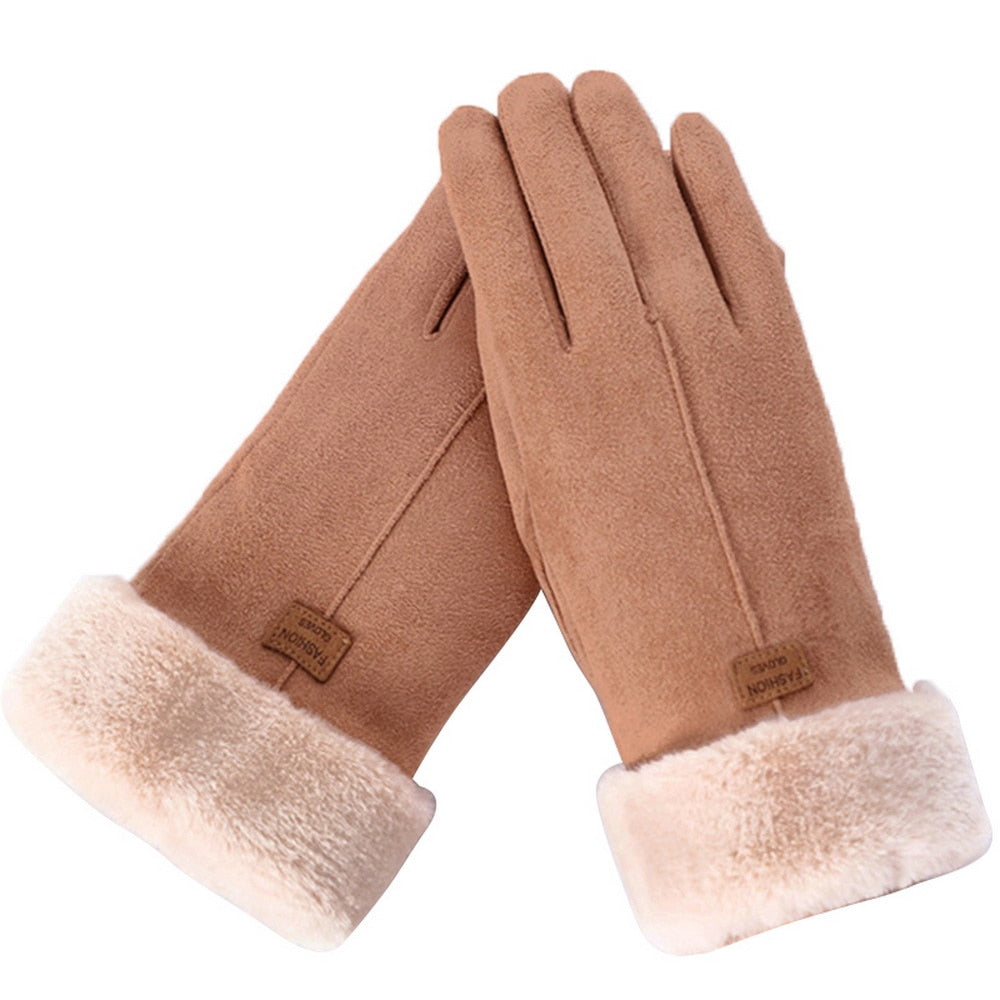 Chic and Stylish Winter Furry Gloves for Women