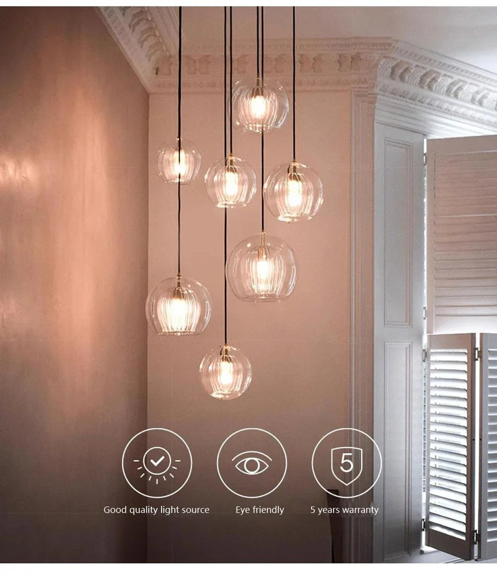 Kiki's Way | Sarah Gold Glass Globe Pendant Light – E27