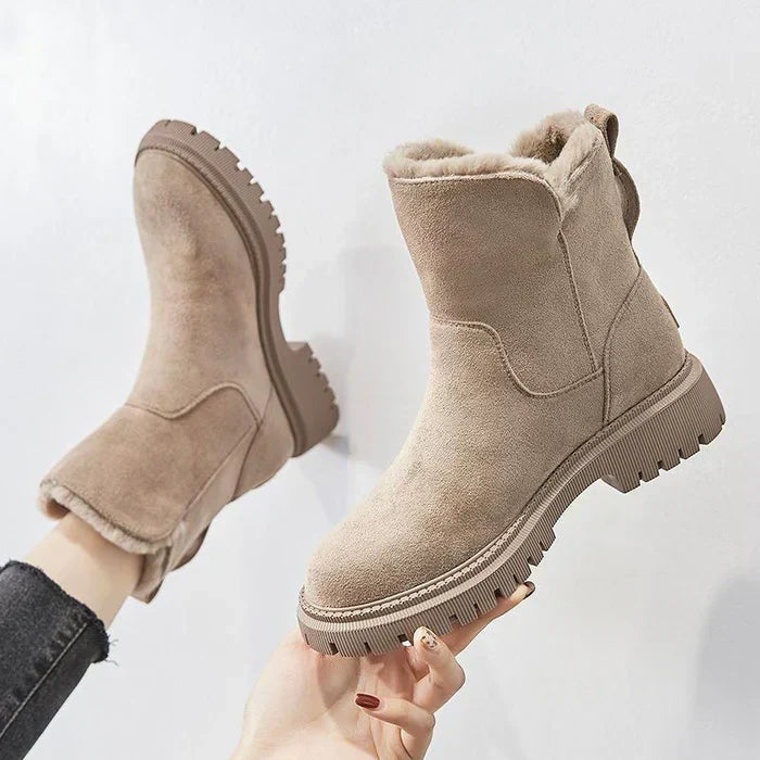 Women's Lined Winter Ankle Boots with Zipper