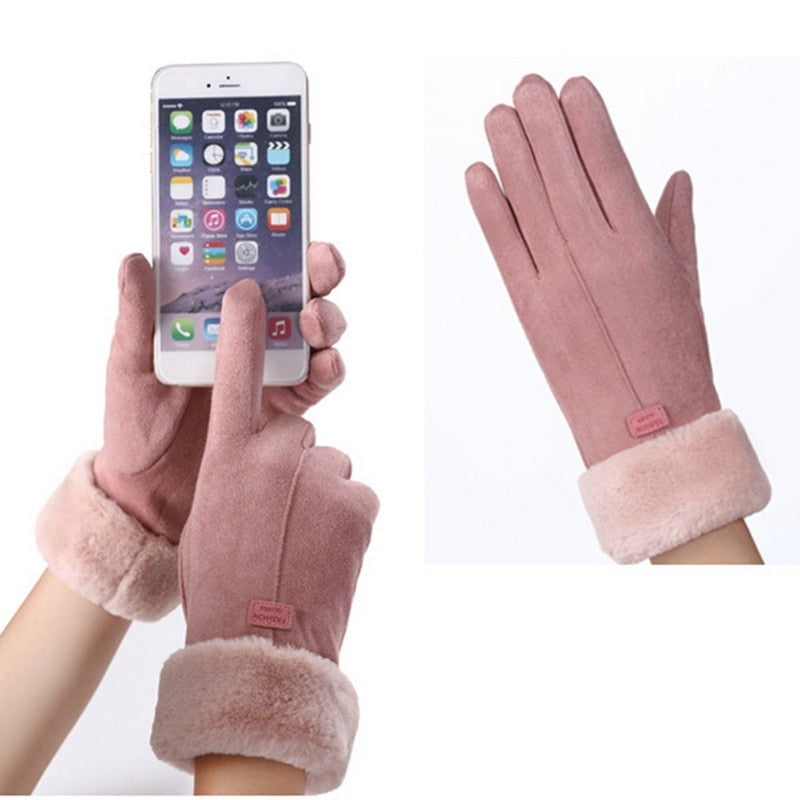 Chic and Stylish Winter Furry Gloves for Women