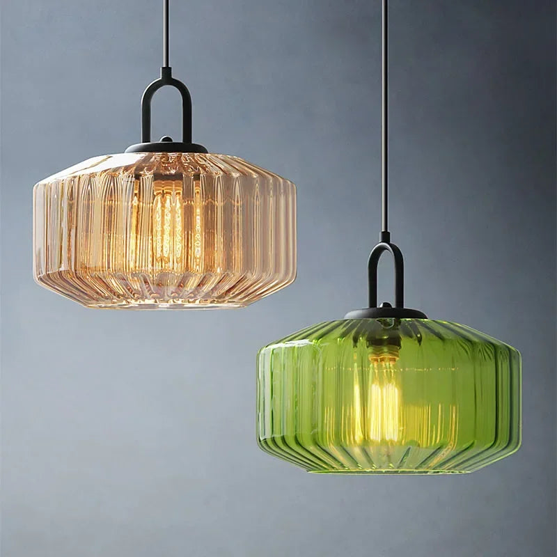 Kiki's Way | Quennie Coloured Glass Pendant Light – Green or Purple