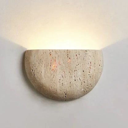 Kiki's Way | Ballone Travertine Wall Light – Curved Stone, 7 W