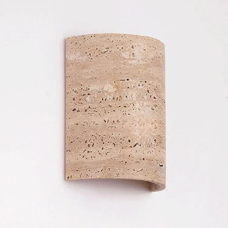Kiki's Way | Azrel Travertine Wall Light – Up & Down, Frosted Glass