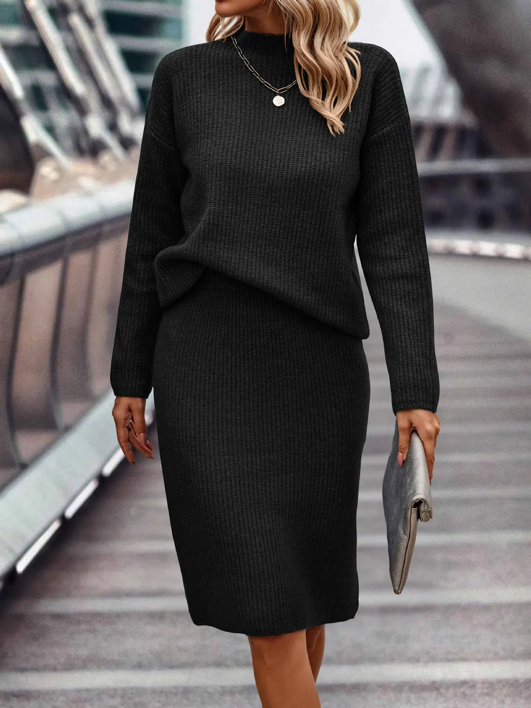 Women's 2-Piece Sweater and Skirt Set