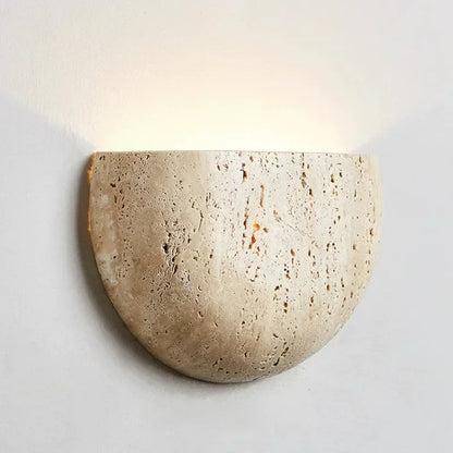 Kiki's Way | Ballone Travertine Wall Light – Curved Stone, 7 W