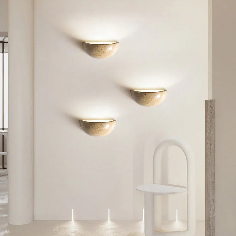 Kiki's Way | Avery Travertine Wall Light – Half-Moon, G4