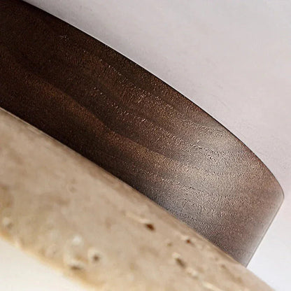 Kiki's Way | Anabelle Travertine Ceiling Light – Wood Base, G9