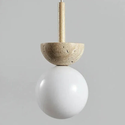 Kiki's Way | Audrey Travertine Pendant Light – Cream Stone