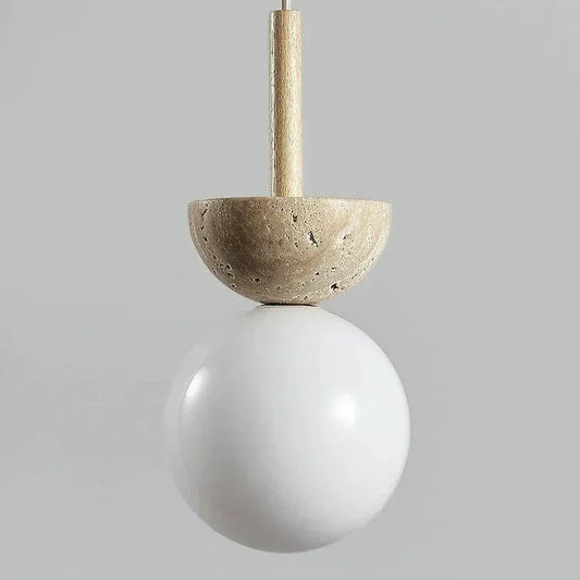 Kiki's Way | Audrey Travertine Pendant Light – Cream Stone