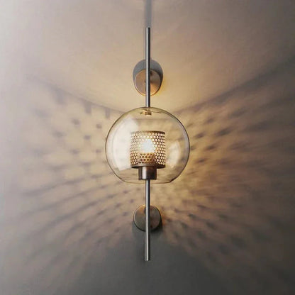 Kiki's Way | Allegro Brass Wall Light – Honeycomb & Glass Globe