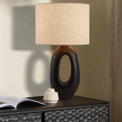 Kiki's Way | Aleyna Resin Table Lamp – Fabric Shade