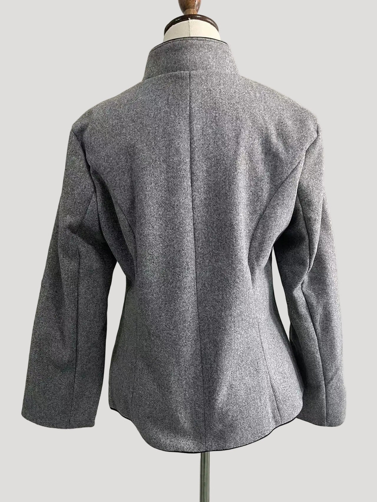 Women's Short Jacket with Multi-Button Placket and Color Accents
