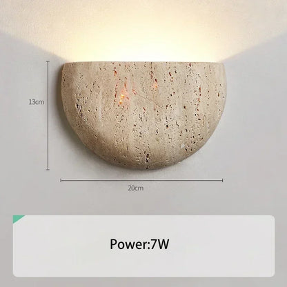 Kiki's Way | Ballone Travertine Wall Light – Curved Stone, 7 W
