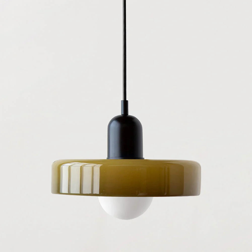 Kiki's Way | Stained Glass Pendant Light – Brass Finish, G9