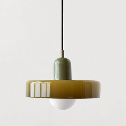 Kiki's Way | Stained Glass Pendant Light – Brass Finish, G9