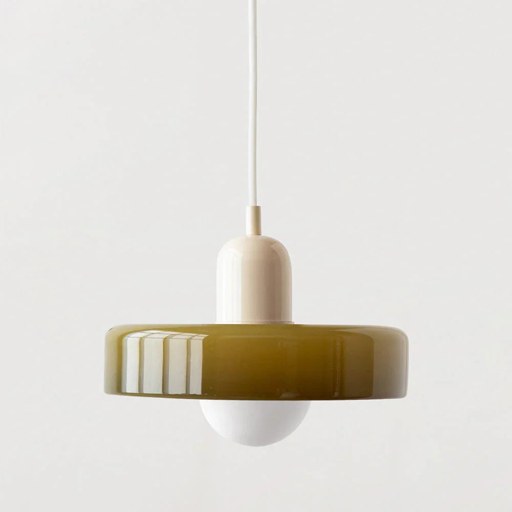 Kiki's Way | Stained Glass Pendant Light – Brass Finish, G9