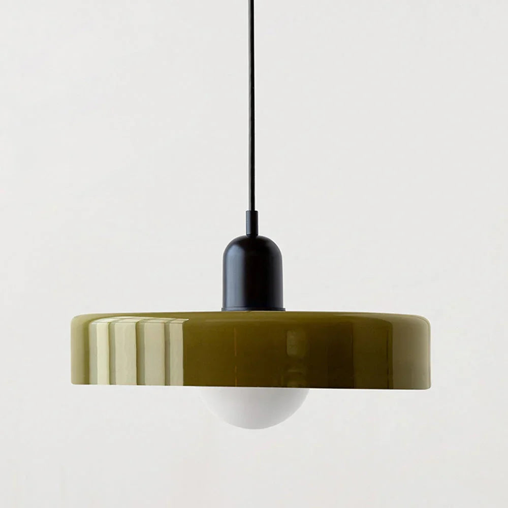 Kiki's Way | Stained Glass Pendant Light – Brass Finish, G9