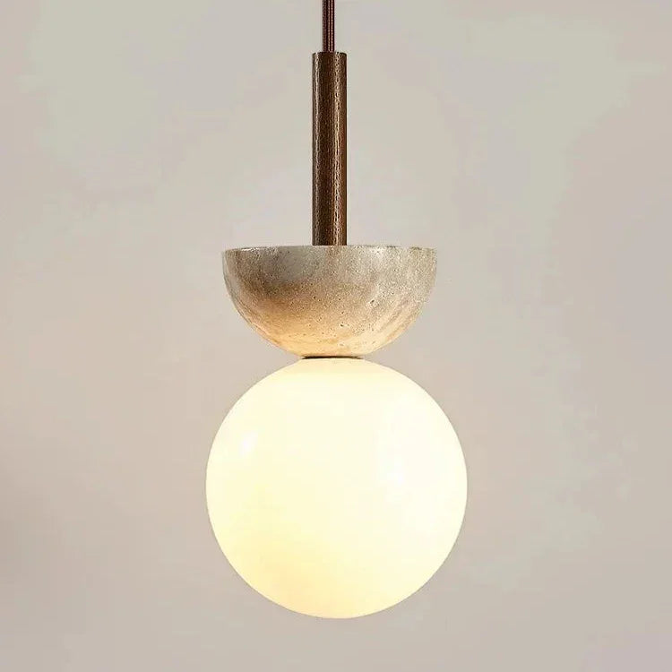 Kiki's Way | Audrey Travertine Pendant Light – Cream Stone