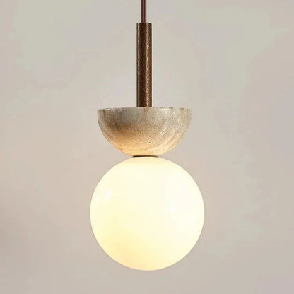 Kiki's Way | Audrey Travertine Pendant Light – Cream Stone