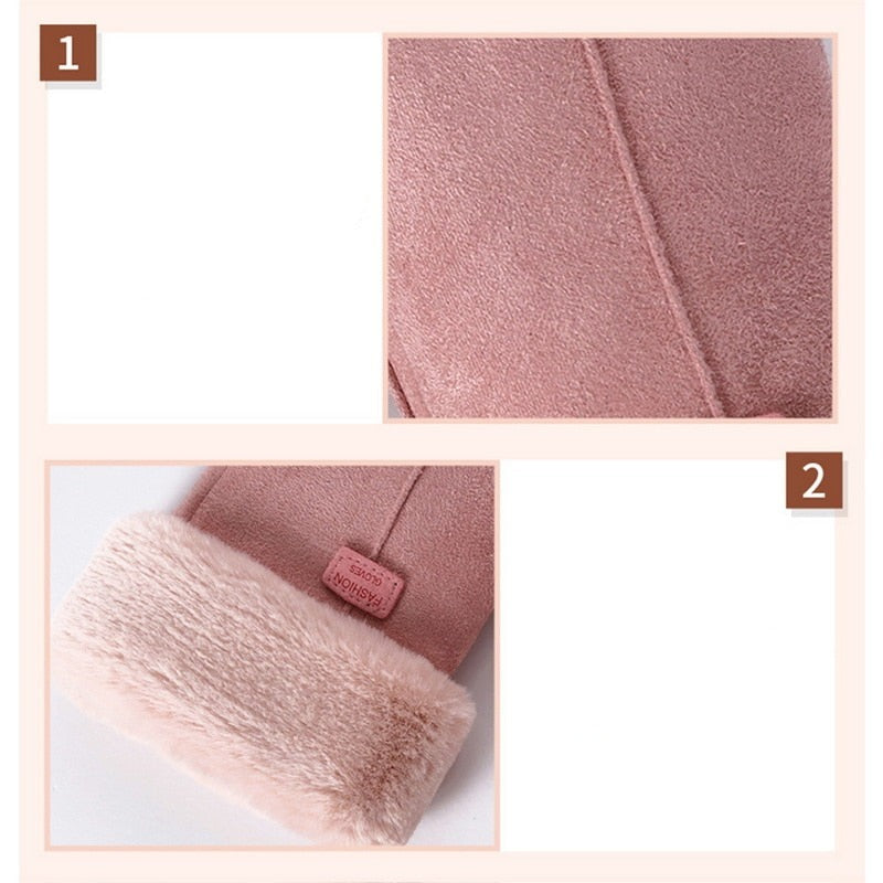 Chic and Stylish Winter Furry Gloves for Women