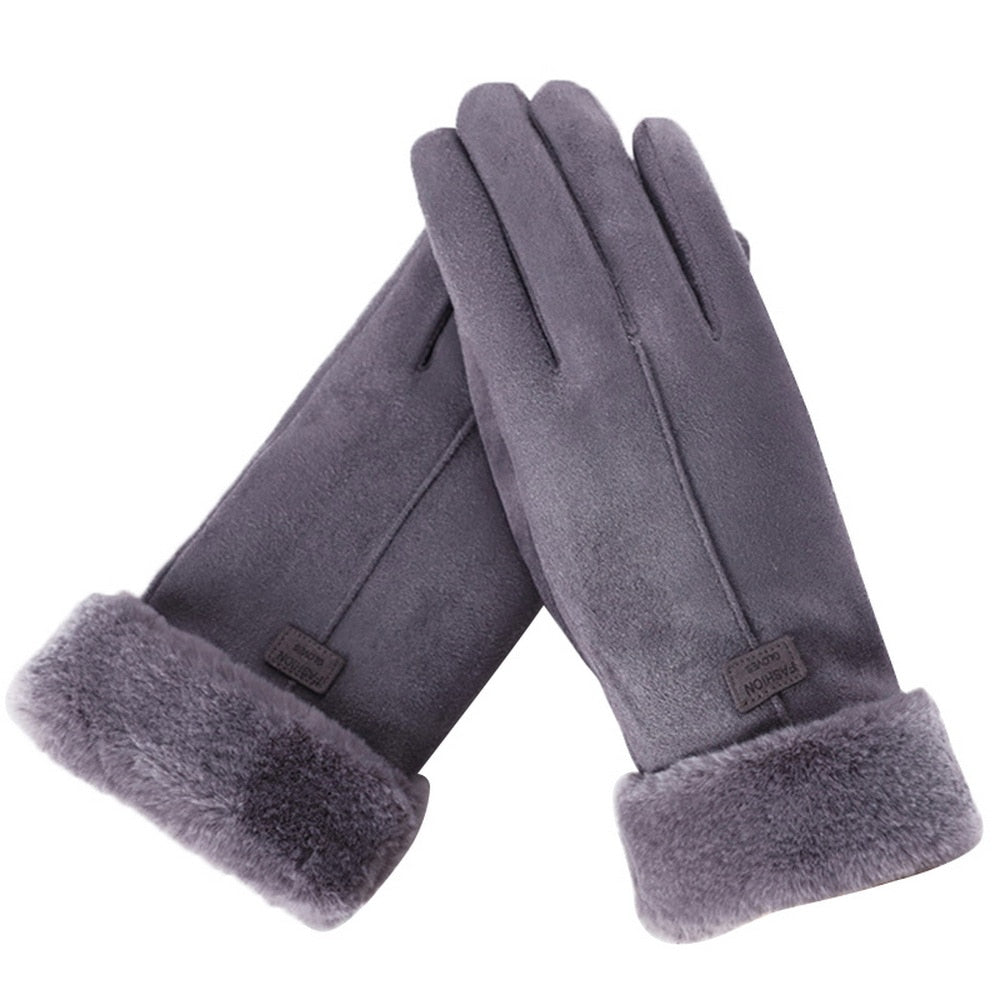 Chic and Stylish Winter Furry Gloves for Women