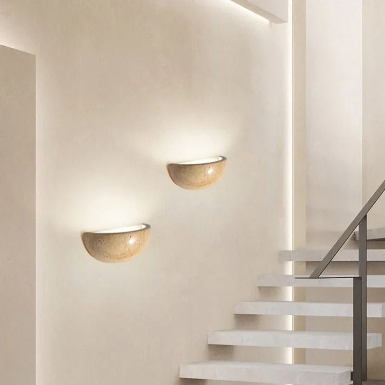 Kiki's Way | Avery Travertine Wall Light – Half-Moon, G4