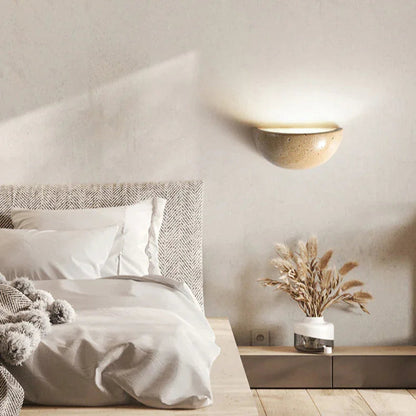 Kiki's Way | Avery Travertine Wall Light – Half-Moon, G4