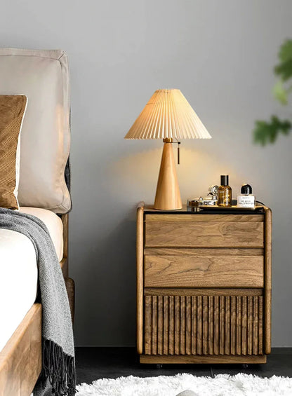 Kiki's Way | Astoria Wooden Table Lamp – Pleated Shade