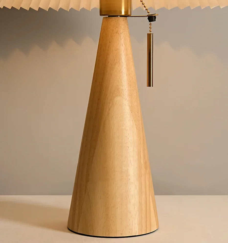 Kiki's Way | Astoria Wooden Table Lamp – Pleated Shade