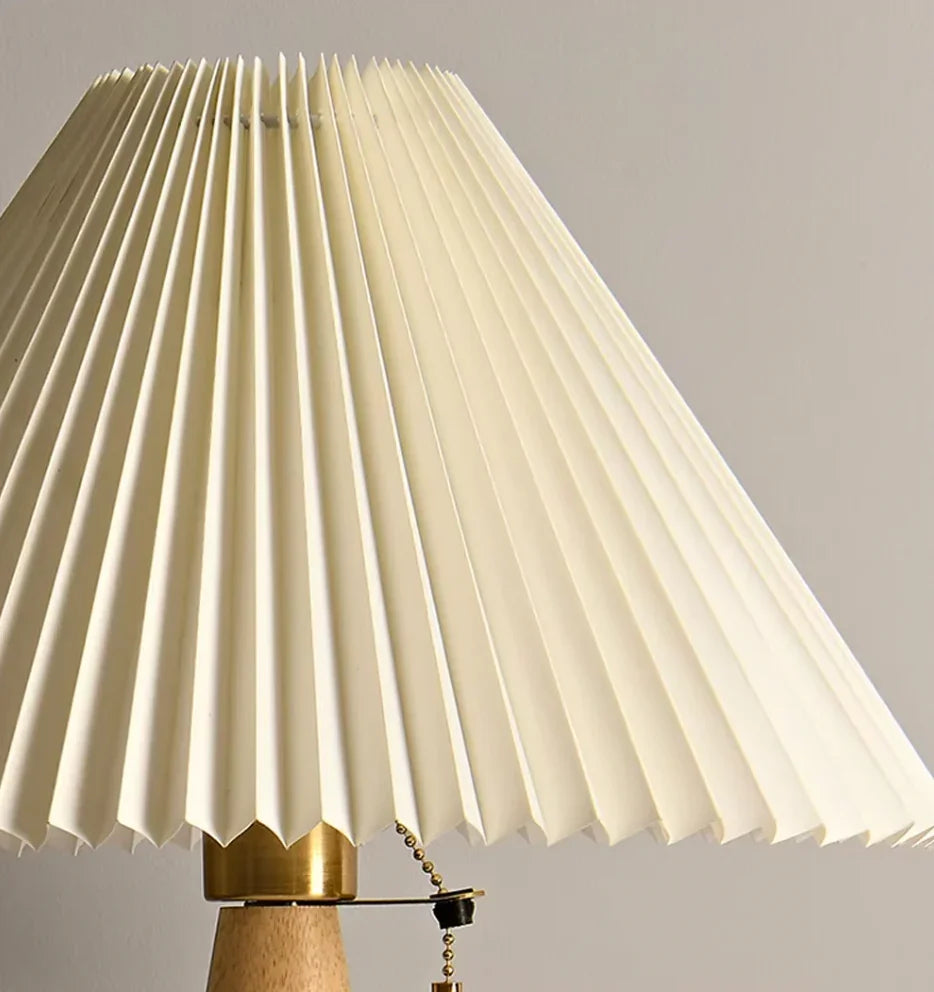 Kiki's Way | Astoria Wooden Table Lamp – Pleated Shade