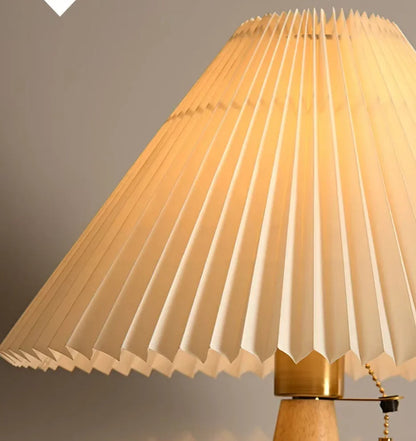 Kiki's Way | Astoria Wooden Table Lamp – Pleated Shade