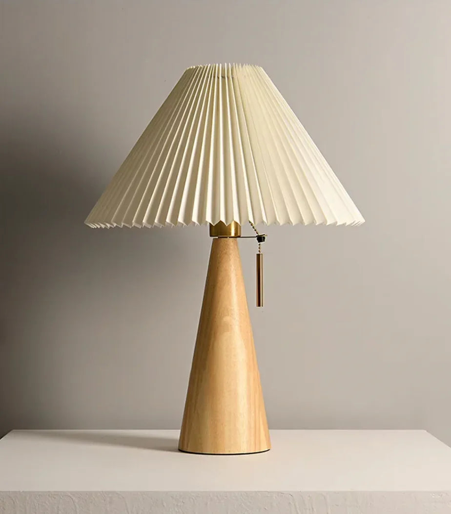 Kiki's Way | Astoria Wooden Table Lamp – Pleated Shade