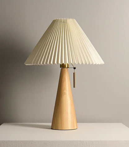Kiki's Way | Astoria Wooden Table Lamp – Pleated Shade