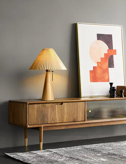 Kiki's Way | Astoria Wooden Table Lamp – Pleated Shade