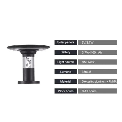 Kiki's Way | Acacia Solar Pillar Light – Aluminium, IP65