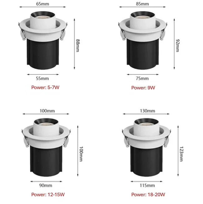Kiki's Way | Maisy Recessed Downlight – Die-Cast Aluminium, Dimmable