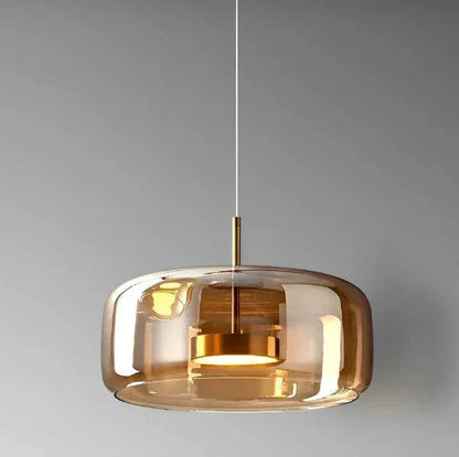 Kiki's Way | Växa Amber Glass Pendant Light – Gold Metal