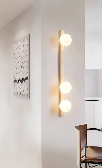 Kiki's Way | Abigail Travertine Wall Light – Vertical Bar