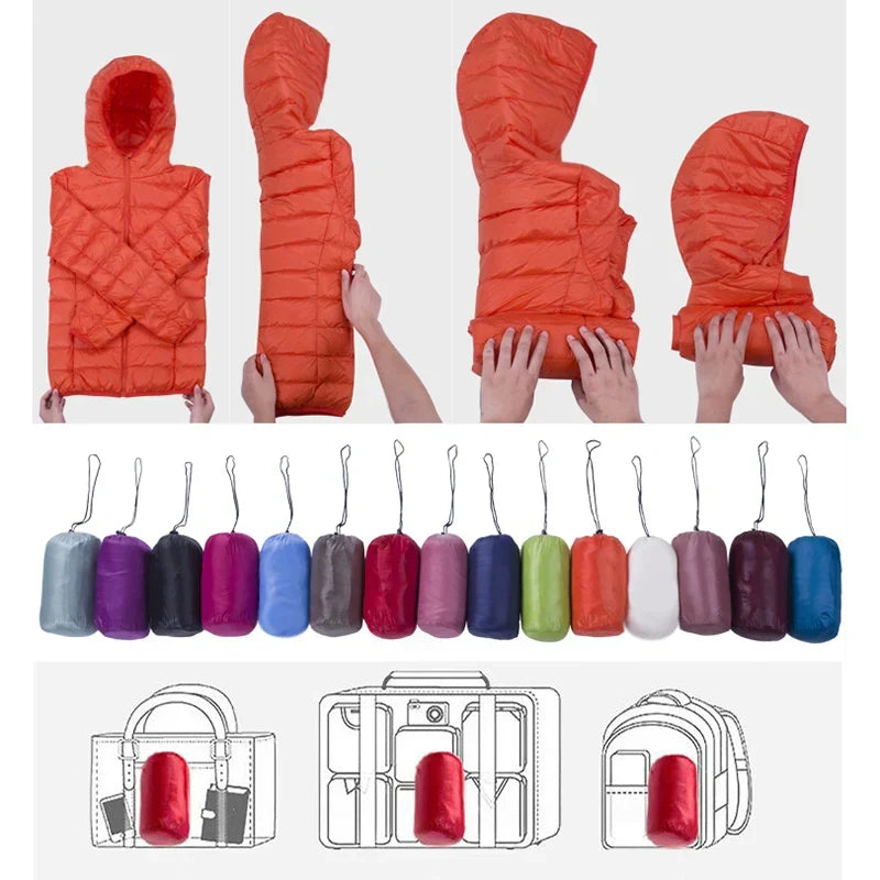 Ultra-Light Women's Down Jacket with Hood