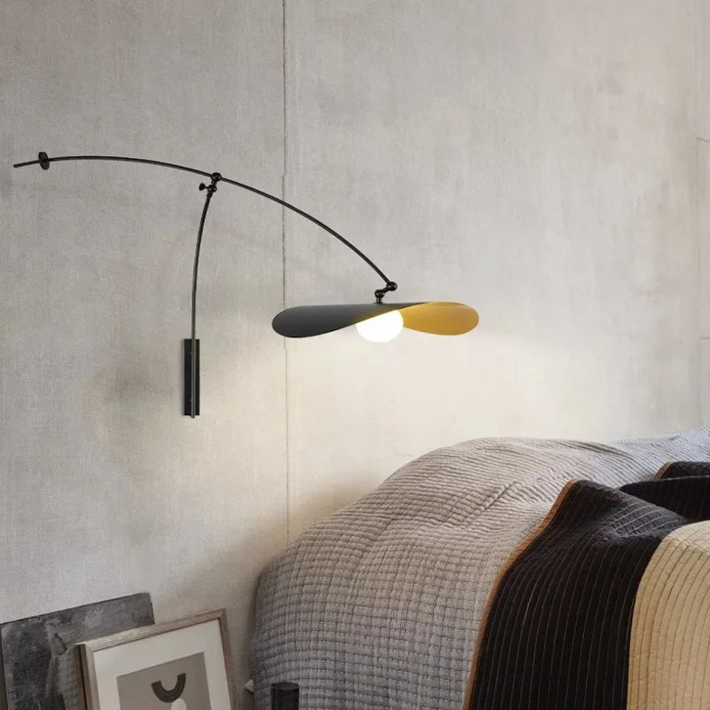 Kiki's Way | Ariel Long-Arm Wall Light – Frosted Glass, Black or Gold