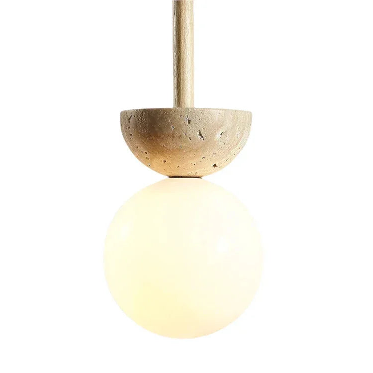 Kiki's Way | Audrey Travertine Pendant Light – Cream Stone