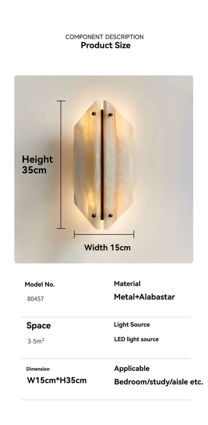 Kiki's Way | Anunia Alabaster Wall Light – Up & Down Glow