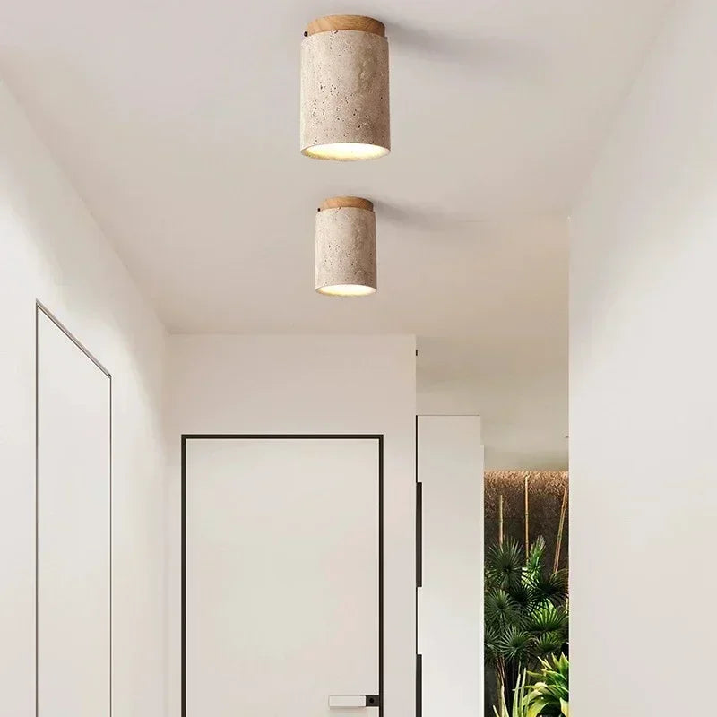 Kiki's Way | Tifanny Travertine Ceiling Light – Wood, E27