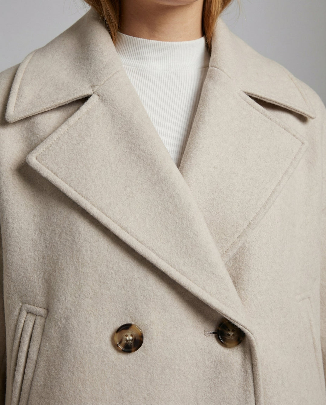 Women's Jacket with Short Cut & Double-Breasted Design