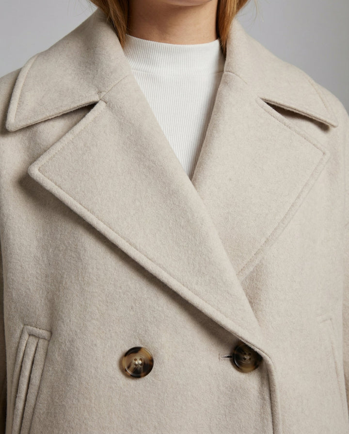 Women's Jacket with Short Cut & Double-Breasted Design