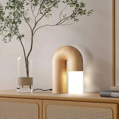 Kiki's Way | Båglampa Arched Table Lamp – Wood & Acrylic