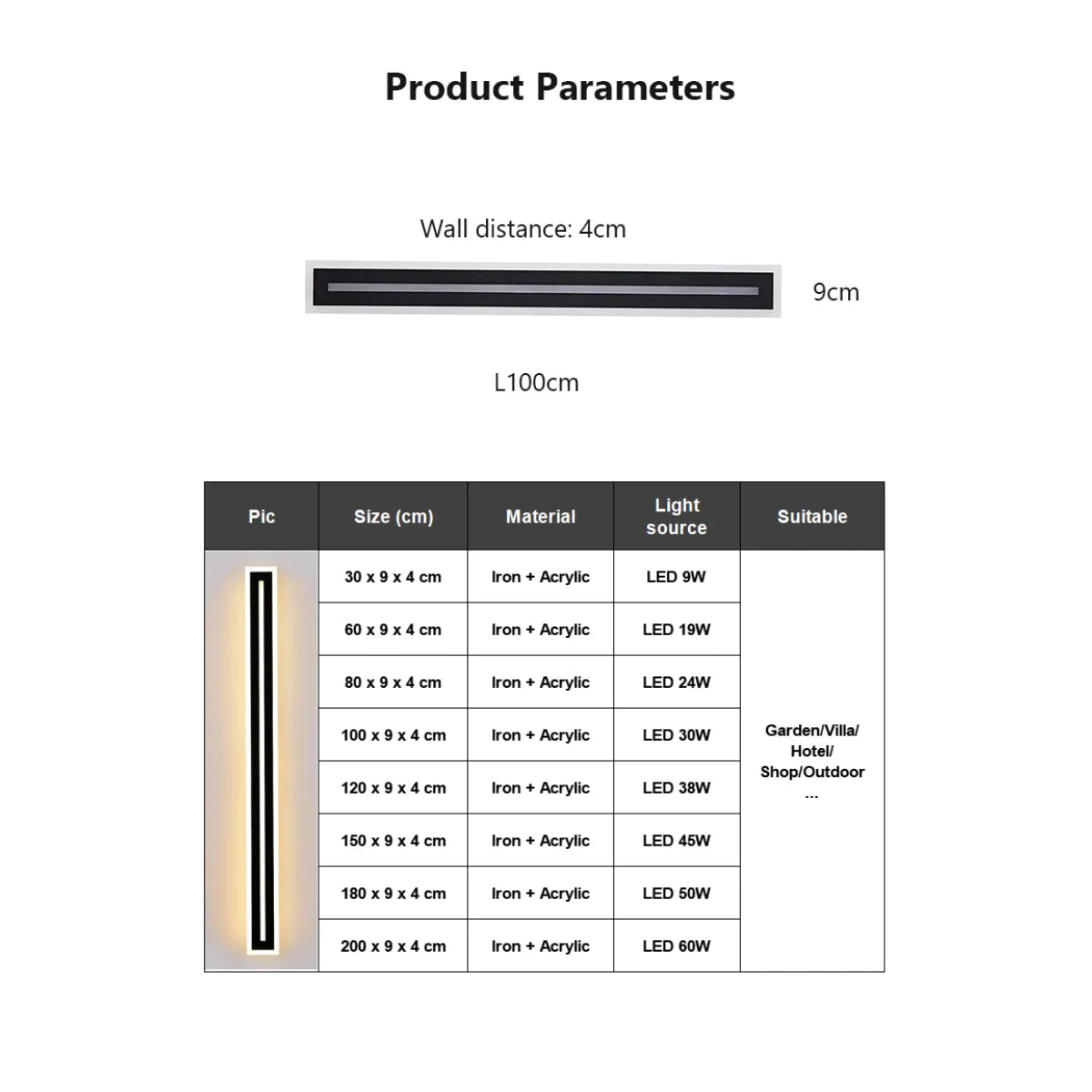 Kiki's Way | Aditi Linear Wall Light – Matte Acrylic, IP65