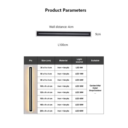 Kiki's Way | Aditi Linear Wall Light – Matte Acrylic, IP65