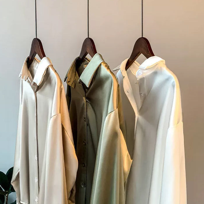 Women's Long-Sleeve Shirt Blouse with Button Placket