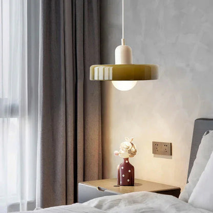 Kiki's Way | Stained Glass Pendant Light – Brass Finish, G9